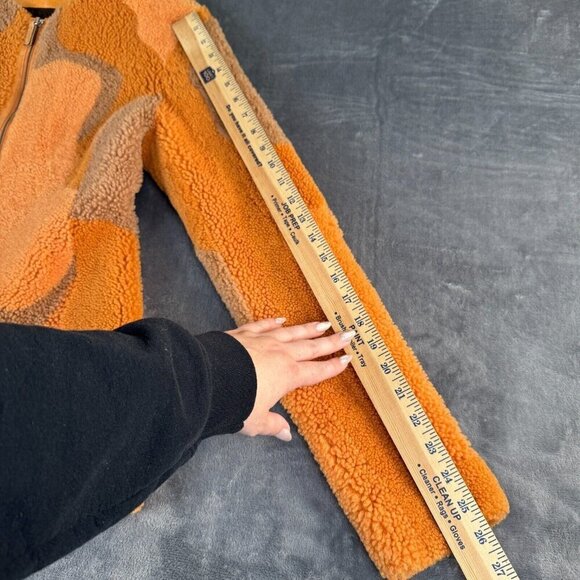 UGG X Eckhaus Latta Women's Jacket Orange Multi Sheepskin Size Small 70's Vibe - Picture 4 of 12